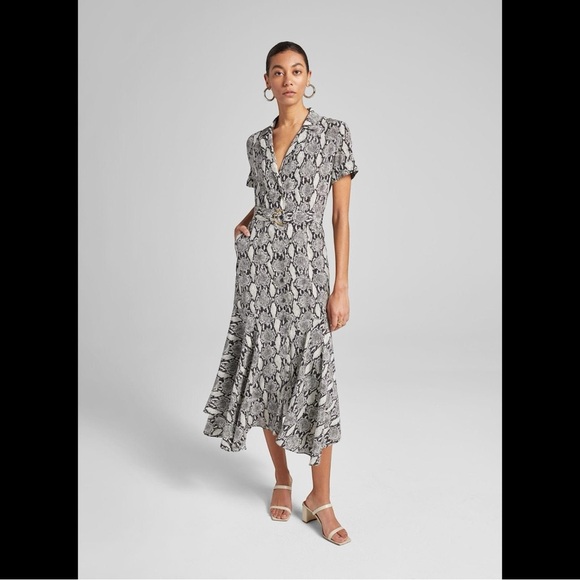 A.L.C. Clarkson Snake Print Silk Dress - Picture 2 of 16